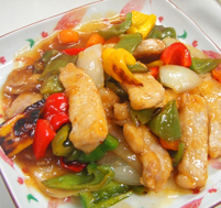 カナダポークで黒酢酢豚