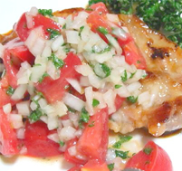 塩麹ハニーポークのトマトマリネ添え